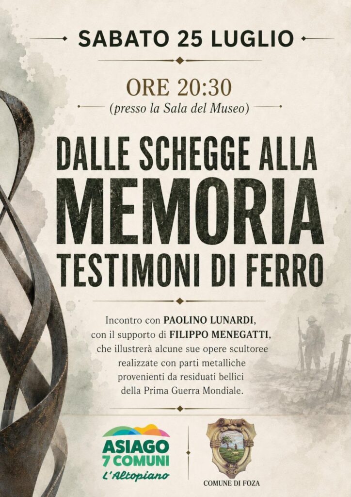 Locandina mostra "Dalle schegge alla memoria"