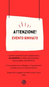 evento rinviato